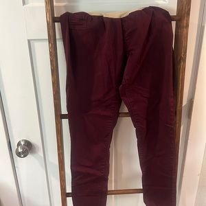 Indigo Blue maroon maternity over the belly jeans